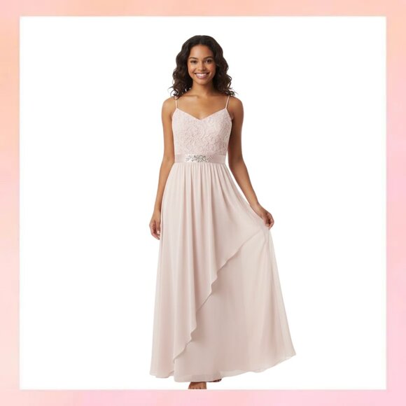 Adrianna Papell Blush Lace Bodice Gown – Size 8 (US) - Picture 1 of 7